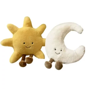 Sun and Moon Plush Pillow Duo – Soft Celestial Comfort Cushion, 48cm